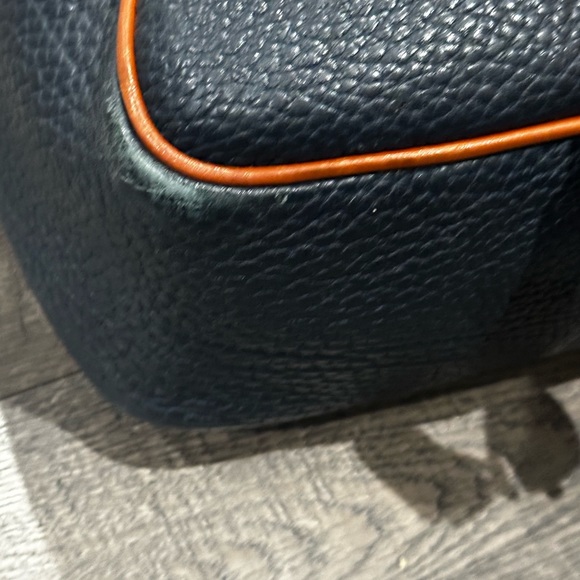 Vintage Leather Dooney & Bourke Navy Blue Bucket Bag - Picture 8 of 9